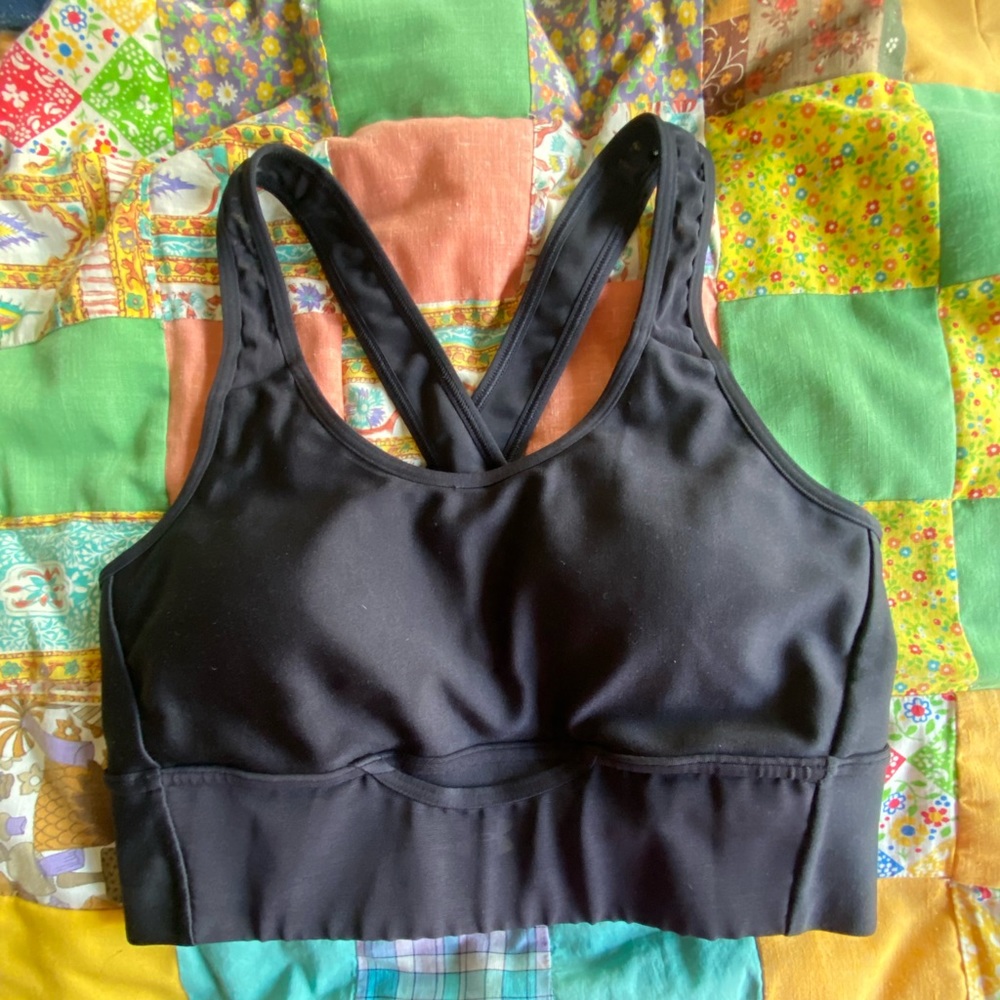 Under Armour Longline Black Sports Bra Size Small